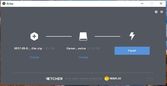 Etcher Start Screen