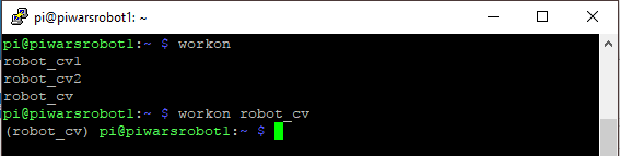 Terminal Command virtualenvwrapper workon Project