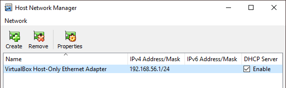 Virtualbox Host Network Manager