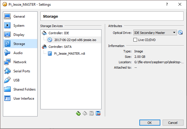 VirtualBox System Storage Settings