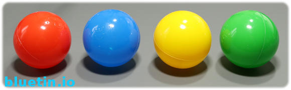 Plastic balls Red, Blue, Yellow and Green