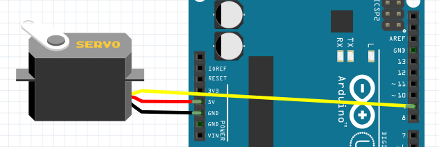 Servo motor Connected to the Arduino Uno