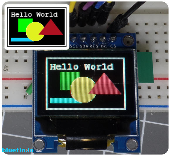 SSD1331 and PC output of the Pillow Library Demo