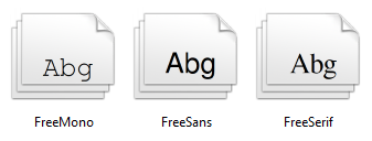 Truetype FreeFont copied to Windows 10