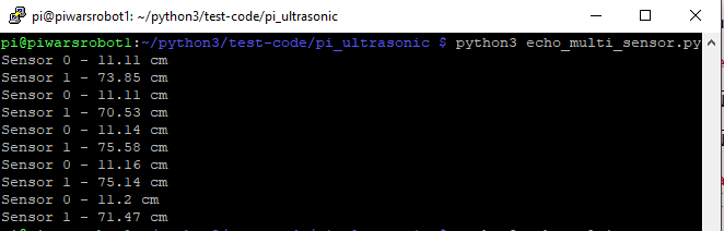 Ultrasonic Distance Measuring Results