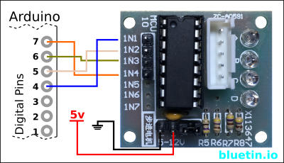 28BYJ-48 driver connection to Arduino